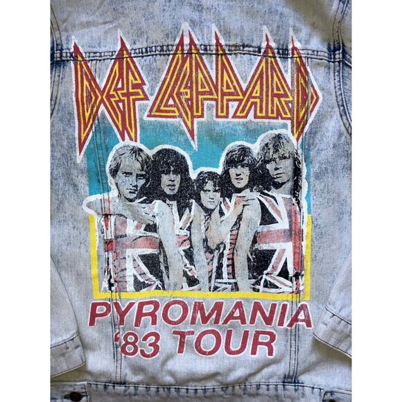 Def Leppard Pyromania Tour 1983 Denim Jacket Small - Picture 3 of 4